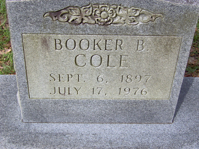 Headstone for Cole, Booker B.